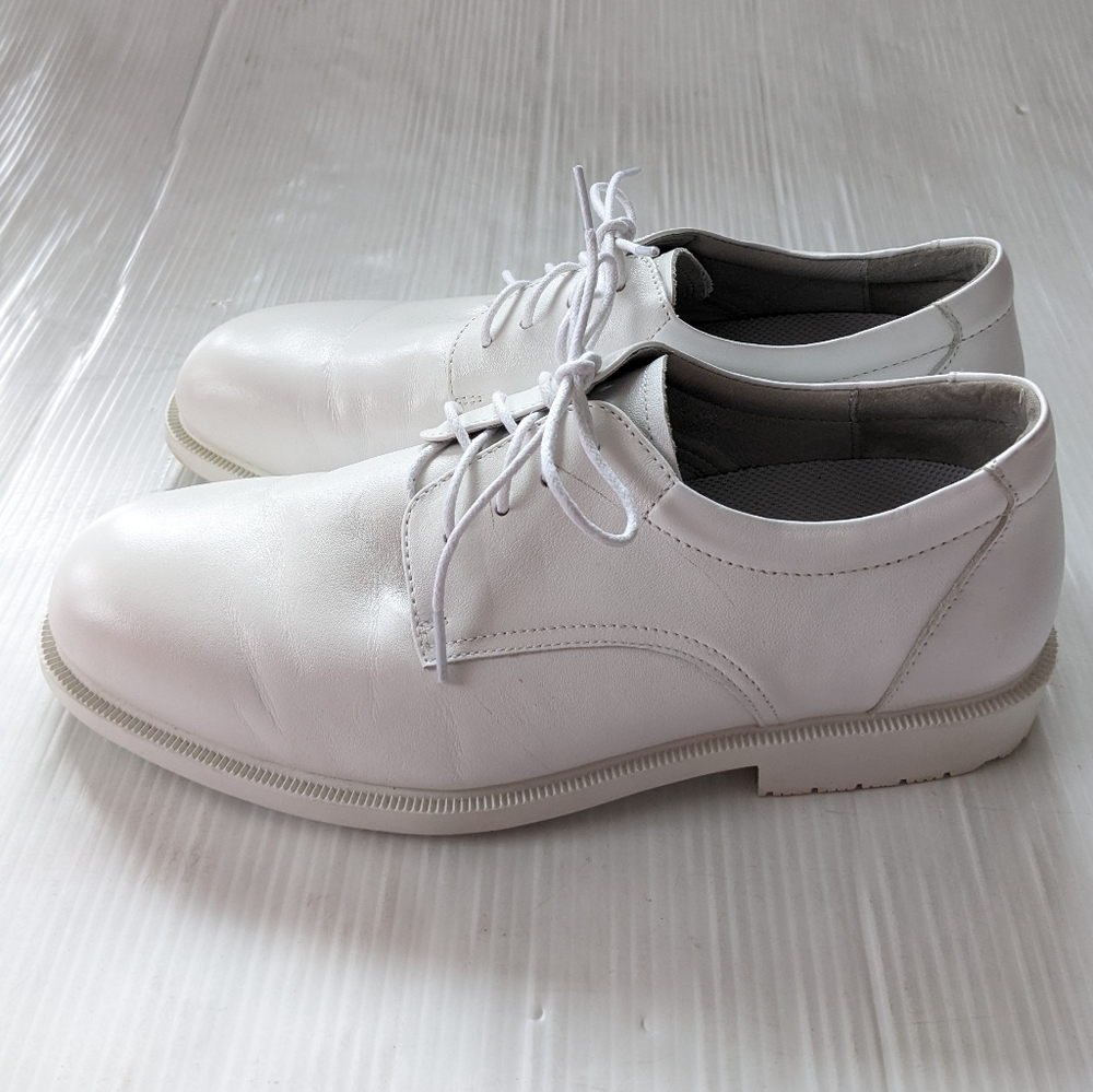 SRMAX White Leather Oxford Loafers Creepers Slip Resistant Shoes - Picture 6 of 12